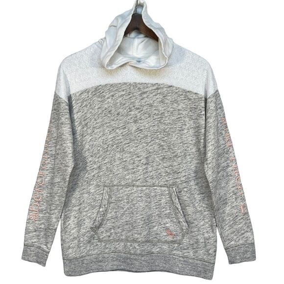 Abercrombie Kids Pull On Hooded Sweater Size 15/16‎ Gray Heather Kangaroo Pocket - Picture 1 of 13